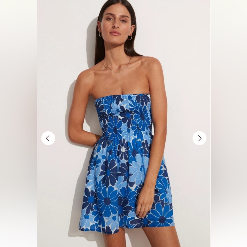 NEW Faithfull the Brand - Mouline Mini Dress M / Canaria Floral Blue